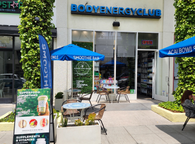 Store front view of our Body Energy Club West Hollywood location