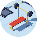 workout bench and weights representing the user khanaila