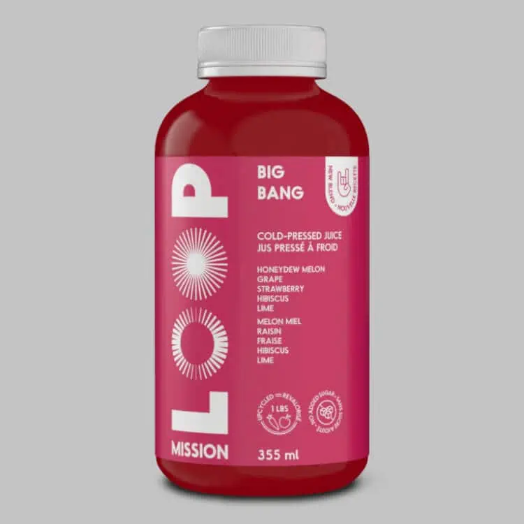 LOOP Big Bang - 355 ml cold pressed juice - Honeydew melon juice, Grape juice, Lemon juice, Raspberry juice, Pomegranate juice, Beet juice.